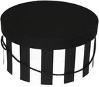 Sarah's Hat Boxes Classic Wide Stripe Hat Box – 11" x 5.5" (Dia. x Ht.) Handmade in USA – Odorless Non-Toxic Adhesive, Cording Handle – Premium Storage for Hats & Accessories