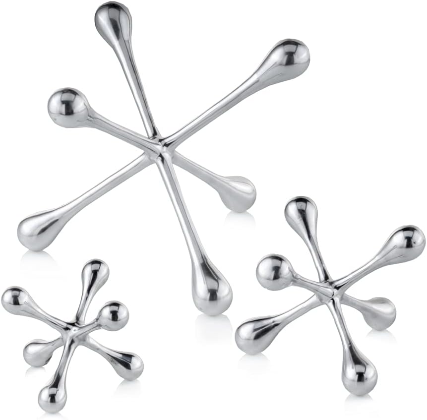 Cantillo Cast Aluminum Jack Sculpture – Modern Decorative Accent for Coffee T...