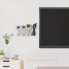 Yeeco Acrylic Remote Holder Wall Mount - 4 Compartment, Clear Acrylic Remote Control Holder, 10.4''1.6''5.6'' Wall Pen Holder, Pen & Makeup Key Organizer