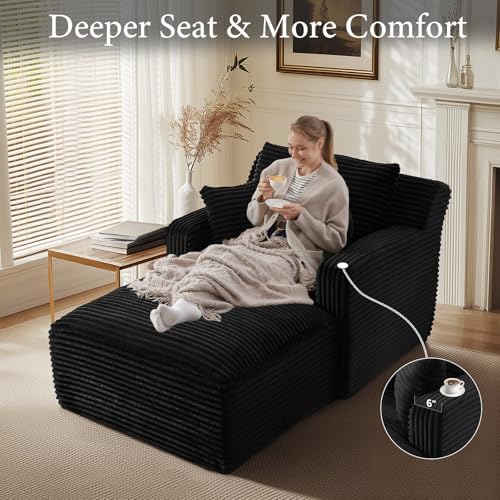 65.4" Chaise Lounge Chair Indoor, Oversized Couch | No Assembly, Cloud C...
