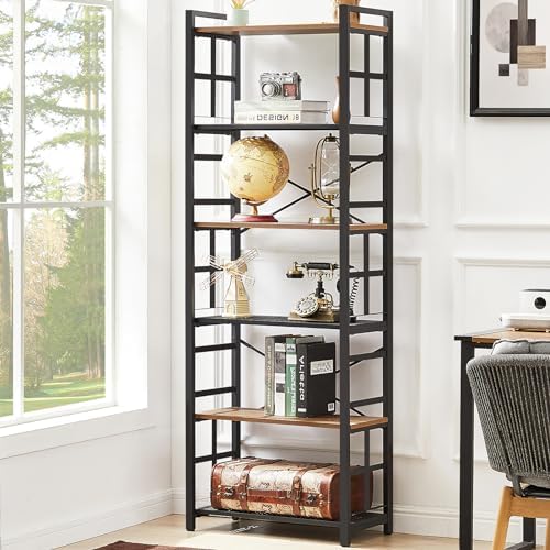 Hombazzar 6 Tier Bookshelf,70 inch Tall Bookshelf,Brown