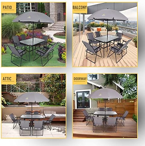 Nice C 8 Piece Patio Dining Set, Outdoor Furniture Set (Grey)