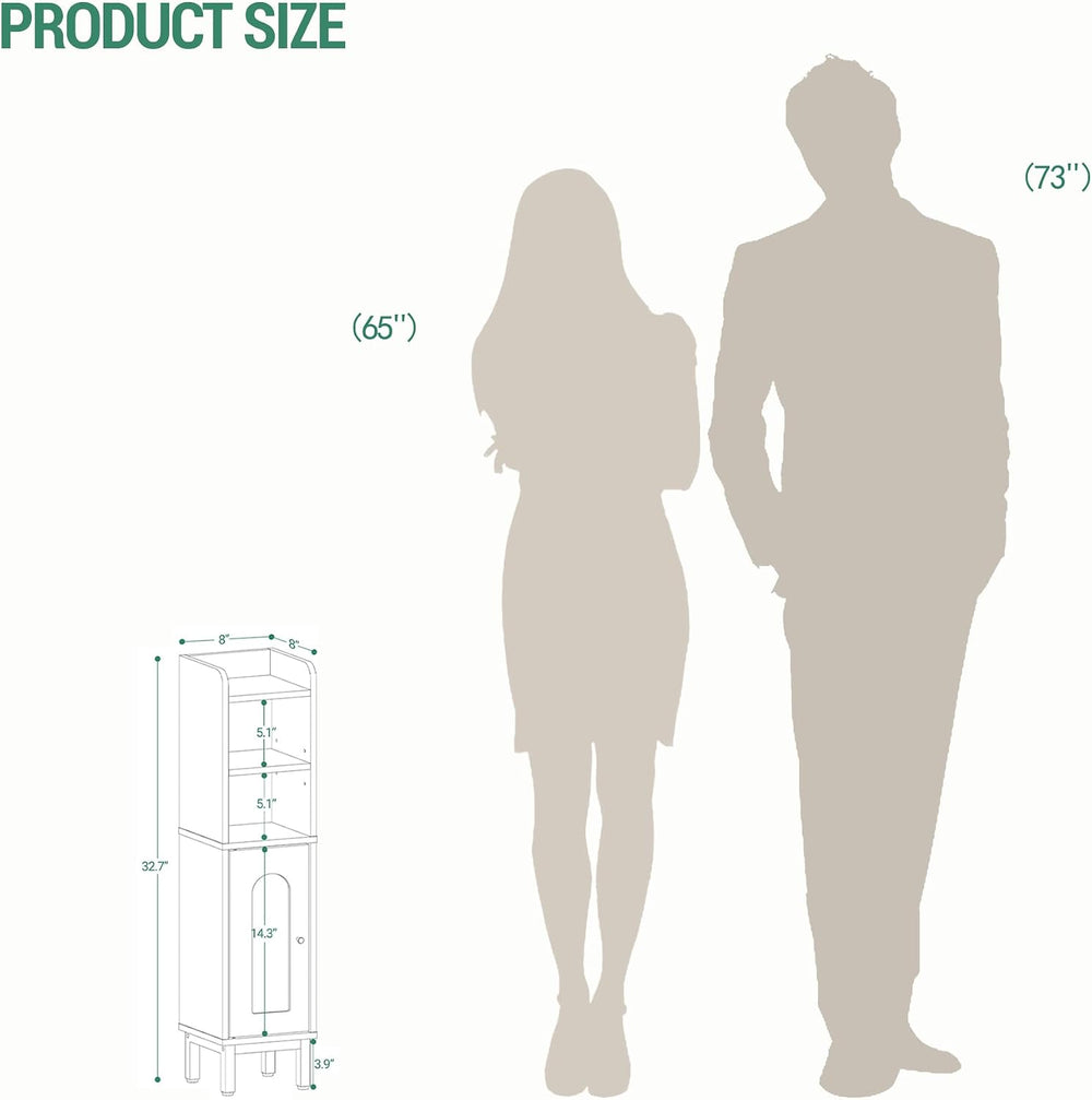 Hzuaneri Bathroom Storage Cabinet, Small Corner Floor Cabinet | Narrow Toilet...