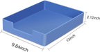 Letter-Size Tray, Desk Drawer Organizer, A4 Plastic Paper Tray for Office, School, Home Storage, and Storage Containers for Christmas Ornaments, Gift Wrap, and Crafts (Blue)