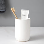 Toothbrush Holders for Bathrooms - 1 Cups Ceramic Toothbrush Toothpaste Holders, White Bathroom Tumbler Cups Reusable Toothbrush Mouthwash Cup, Bathroom Counter Organizer.