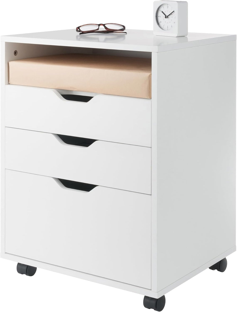 Winsome Halifax Mobile Storage Cabinet with 5 Drawers in White, Stylish &...