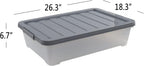 3-pack 40 Quarts Large Plastic Under Bed Boxes with Wheels, Shallow Storage Tote Bins