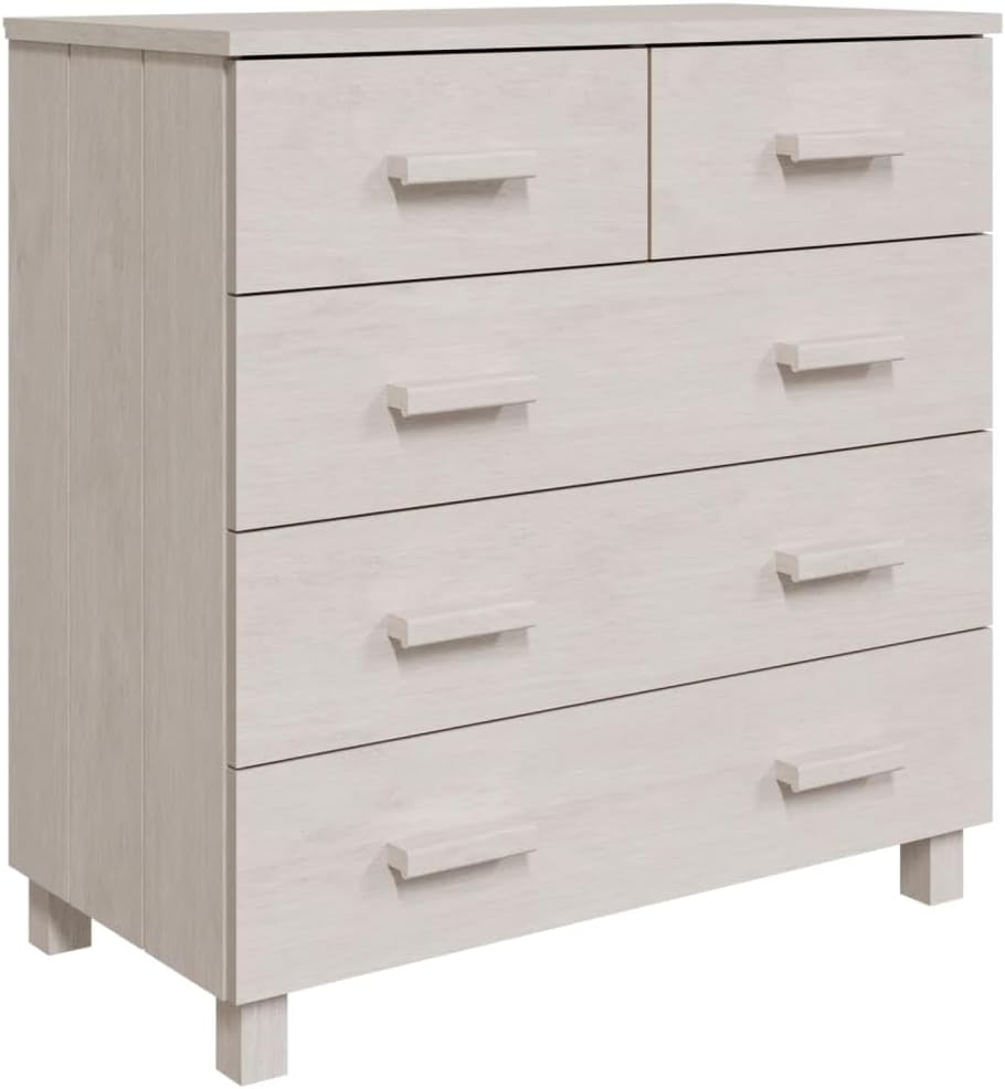 White Sideboard Buffet Cabinet, Solid Pine Wood and MDF Dining Room Credenza ...