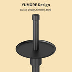 YUMORE Freestanding Toilet Paper Holder, Matte Black/Floor Standing Weighted Base Toilet Paper Holder Stand