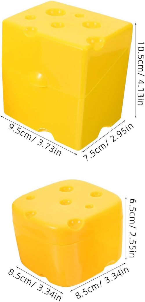 2pcs Cheese Storage Containers with Sealing Lid Abs Fridge Boxes for Sliced Cheese and Butter Household Crisper Bins for Freshness Preservation and Kitchen Organization