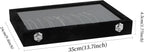 Wudygirl Jewelry Organizer Necklace Organizer Box 20 Hooks Necklaces Holder Display Case Black Velvet Jewelry Organizer with Clear Lid(Black Necklace Tray)