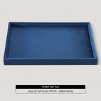 Velvet Stackable Jewelry Display Flat Tray For Ring Earring Necklace Bracelet, Bangle Pendant Storage Blank Plate, Shop Countertop Jewelry Dish Organizer (Blue)