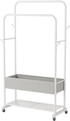 Clothes Garment Coat Rack Drying Clothing Racks Metal Freestanding for Hanging Clothes Portable Closet for Laundry Bedroom White