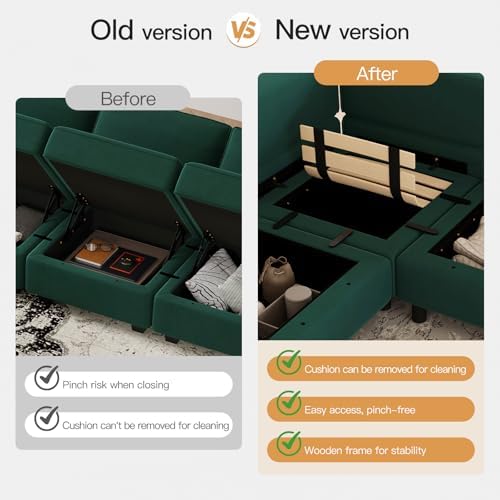 Belffin Modular Sectional Sofa with Storage Seat Oversized U Shaped Couch wit...