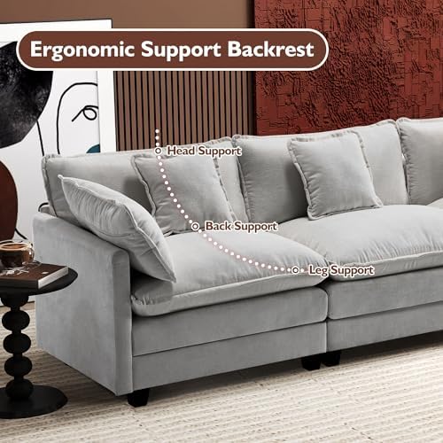 Ihanherry 111.4" L Shaped Modern Sofa Modular Sectional Cloud Couch with...