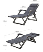 Folding Sun Lounger Adjustable Reclining Lounge Chair Gravity with Pillow and Massage Armrests(A)