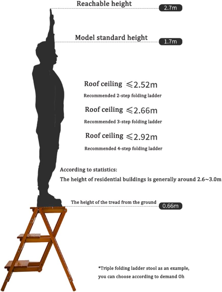3 Step Stool Wooden Folding Ladder Chair Thickened Library Stair Chair Portab...