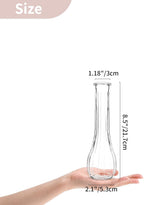 NUPTIO Glass Bud Vases Centerpiece Bulk, 8.5" Tall, Clear, Set of 3 | Cute Ribbed Flower Vase, for Wedding, Birthday, Party, Events, Home, Table Decor