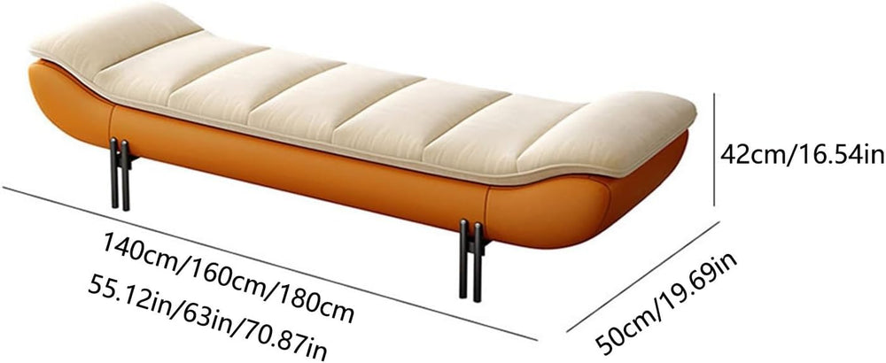 Modern Leathers End of Bed Bench for Bedroom,Upholstered Storage Ottoman Entr...