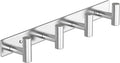 VAEHOLD 1PACK Hat and Coat Wall Mount Rack - 4 Hooks for Robes, Bags, Keys, and Towels - Bathroom Towel Hanger Organizer -Silvery