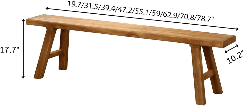 Farmhouse Indoor Wooden Living Room Dining Benchs Narrow Noodle Bench For Ent...