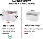 15qt White Medicine Organizer Storage Box with Tray, Plastic First Aid Box Empty, Thickened Medicine Container Chest, Multipurpose Medical Case with Labels, Medicine Caddy with Lids Handles
