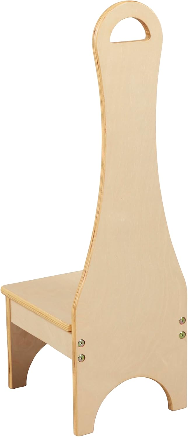 ECR4Kids Step Stool with Long Handle, One Step, Wooden, Montessori Furniture,...
