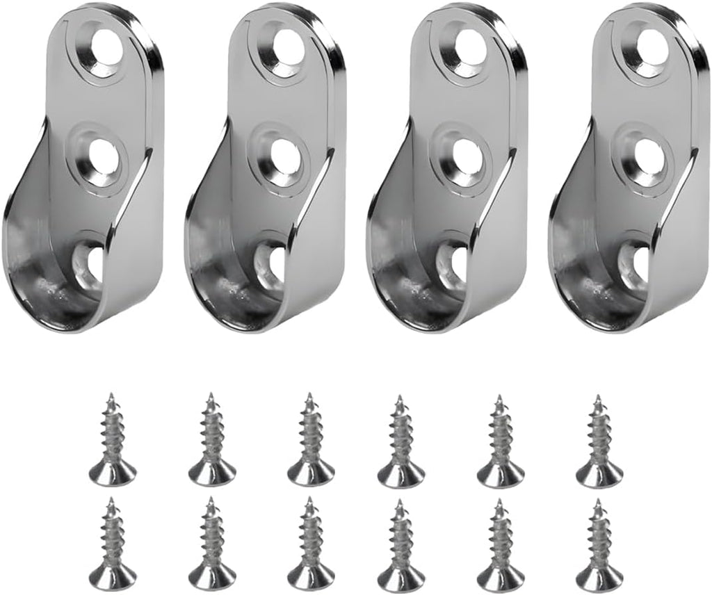 Oval Silver Tube Holder for Wardrobe - Adjustable Clothes Organizer Elegant Design and Modern Style - Storage Accessory for Standard Size Wardrobes