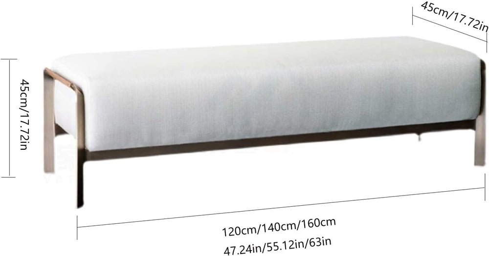 Modern End of Bed Bench with Metal Legs, Upholstered Entryway for Living Room...