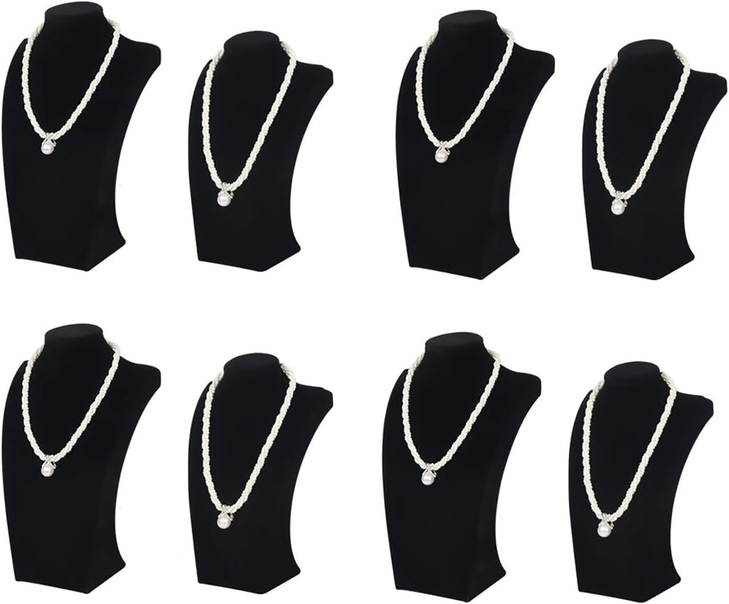 Necklace Bust Display Stand, Necklace Holder, Pendant Chain Necklace Organizer for Women (Black Velvet, L 1PCS)