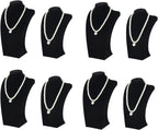 Necklace Bust Display Stand, Necklace Holder, Pendant Chain Necklace Organizer for Women (Black Velvet, L 1PCS)
