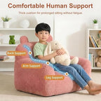 Stuffed Animal Bean Bag Storage Chair Cover (No Filler) Soft Washable Stuffable Removable Premium Organizing Plush Toys Comfortable Organizer Keep Clutter with Premium Adults (Pink, Sofa with Filler)