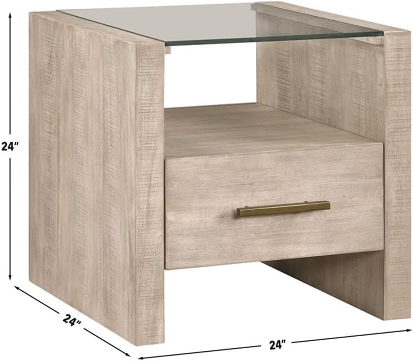 Pemberly Row Contemporary 3-Piece Coffee Table Set, Acacia Wood Veneers, Toff...