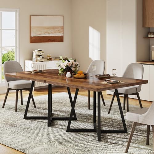 Tribesigns Square Dining Table for 2, 31.5" Industrial Dinner Table with...