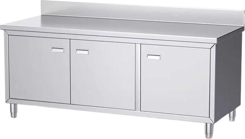 304 Stainless Steel Kitchen Work Table Cabinet, Commercial Storage Cabinet wi...