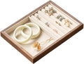 Black Walnut Wooden Jewelry Tray Organizer with Velvet Lining - Jewelry Storage & Display Tray for Rings, Earrings, Bracelets, Watches - Multi-Functional Drawer Organizer (1 Grid + 5 Line)
