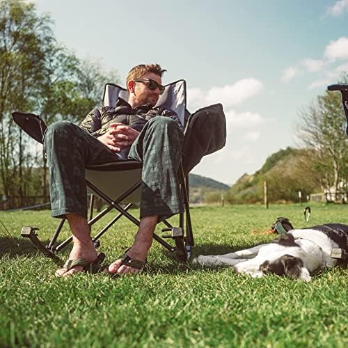 SUNNYFEEL Oversized Folding Rocking Camping Chair for Adults, 500lbs Grey | H...