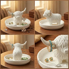 Highland Cow Gifts for Women, Ring Holder Dish for Rings, Earrings, Necklaces, Jewelry Organizer, Highland Cow Farmhouse Decor, Birthday Gifts for Women, Christmas Wedding Housewarming Present