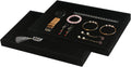 Coward 2Pcs/Set Black Velvet Stackable Jewerlry Organizer Tray Velvet Blank Tray Holder for Beads Bracelets Necklaces Earrings Store Selling or Home Show
