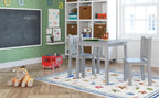 Humble Crew Toddler Table and Chair Set for Kids, Wood Activity Furniture | Sturdy 3 piece playroom or bedroom desk, perfect size for crafts, snacks, homework, and learning, includes 2 matching seats