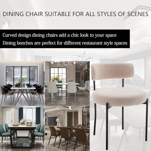 Riknuxi Boucle Dining Chairs Set of 4, Upholstered Dining Room Chairs Beige |...