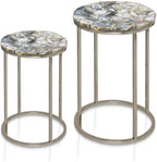 Steve Silver Onyx Nickel Agate Top Nesting Table - Set of 2