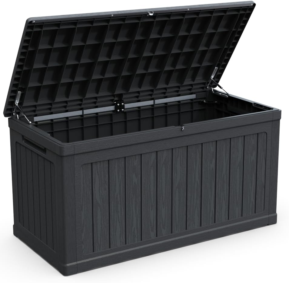 230 Gallon Large Outdoor Storage Deck Box XXL Patio Furniture Storage, 440 lb...