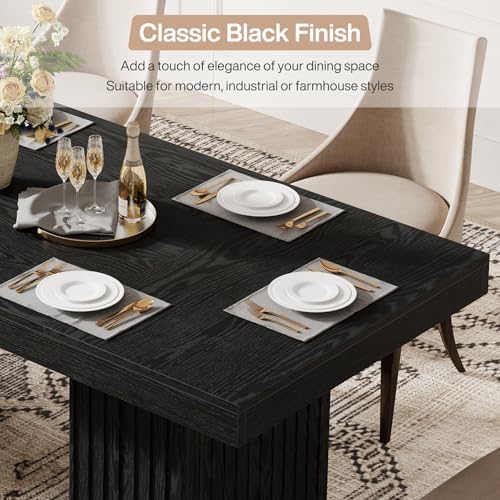 Tribesigns Dining Table for 4-6 People, 63 Inch Modern Rectangle Kitchen Tabl...