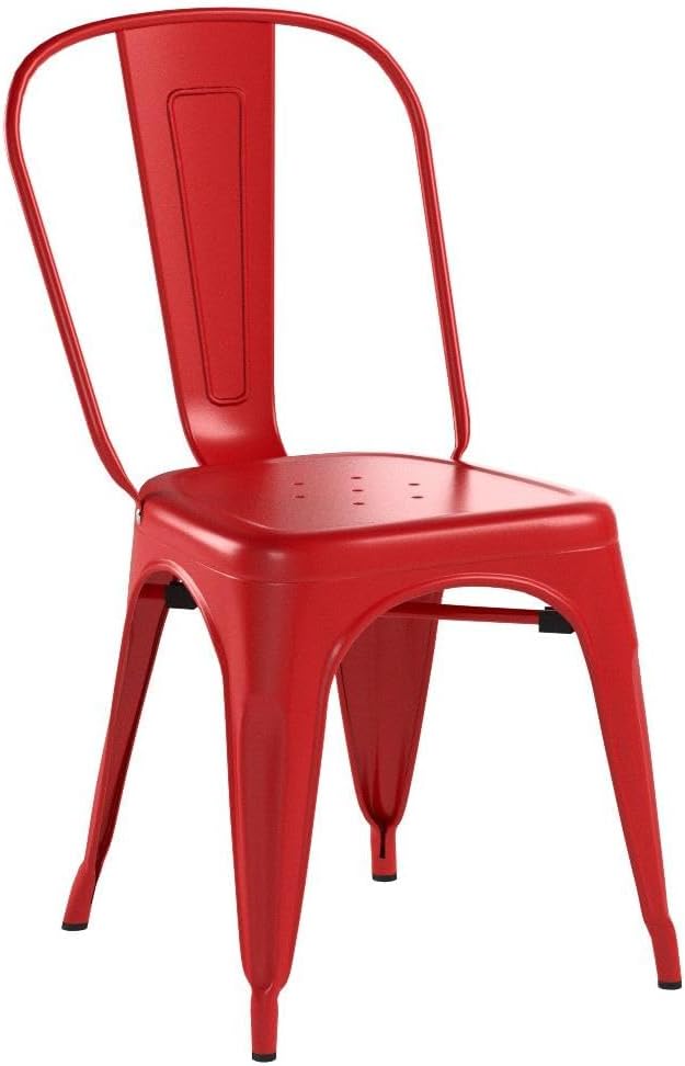 FDW Metal Dining Chairs Set of 4 Indoor Outdoor Chairs Patio Chairs Kitchen M...