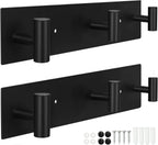 2 Pack Coat Rack Wall Mount-3 Coat Hooks, 16in Stainless Steel | for Bedroom Kitchen Hotel Office