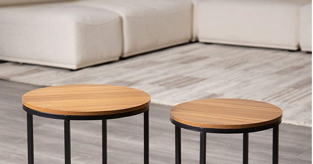 Contemporary Tables Made of Metal and Solid Wood with Space Saving Design