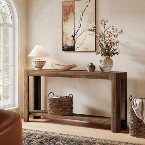 Tribesigns 63 Inch Entryway Console Table, 2-Tier Farmhouse Narrow Sofa Table...