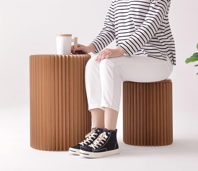 Brown Craft Paper Potable Stool - Folded Like A Book for Space Saving - Foot ...