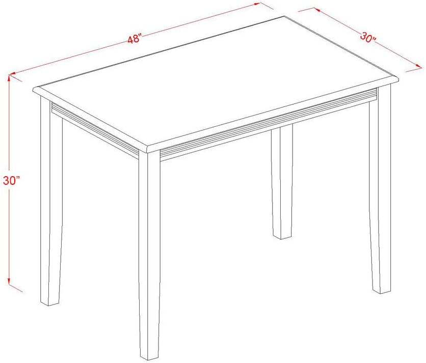 East West Furniture YAT-ANA-T Yarmouth Rectangle Kitchen Dining Table, 30x48 ...